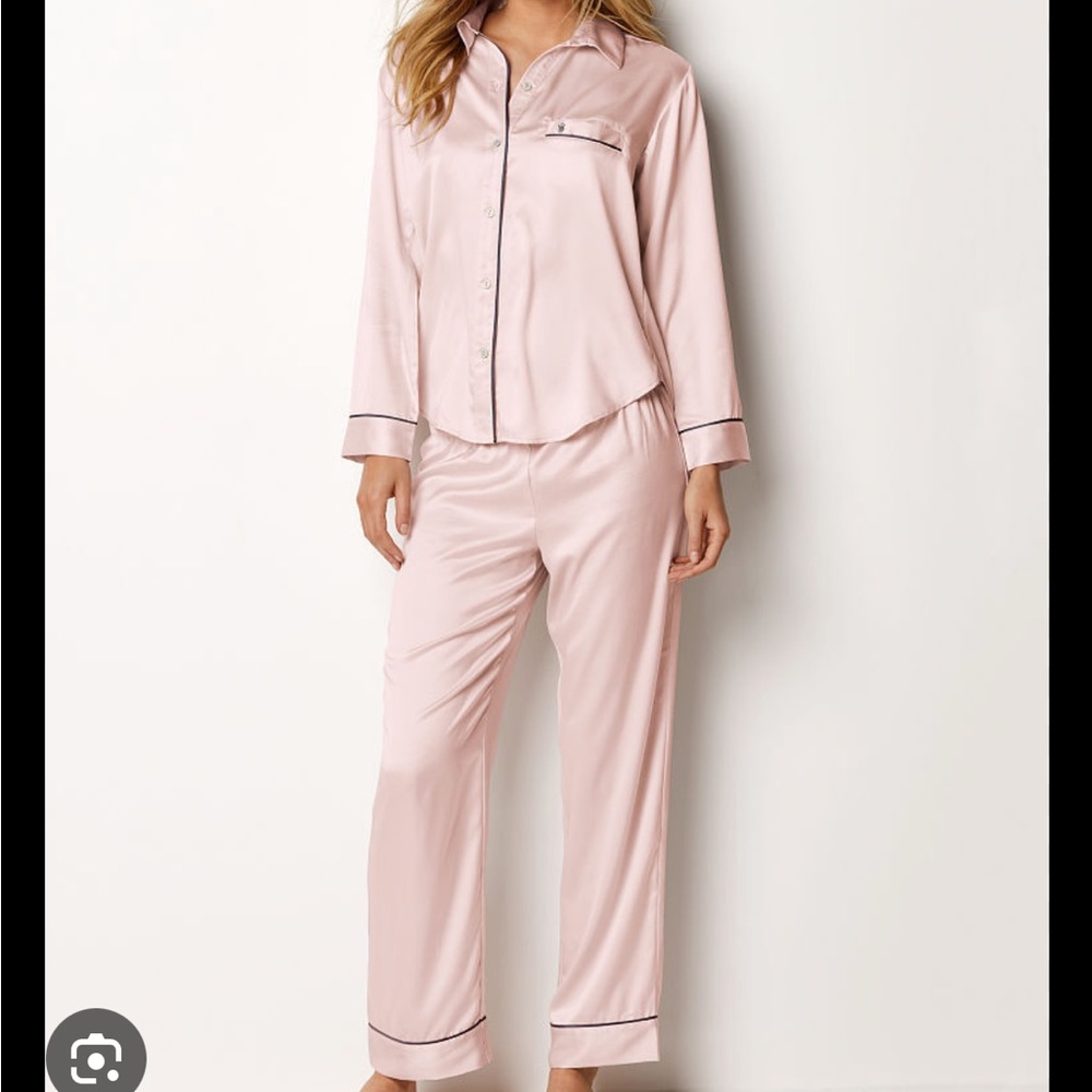 Victoria Secret Satin Long Sleeve Pajama Set - Picture 4 of 14